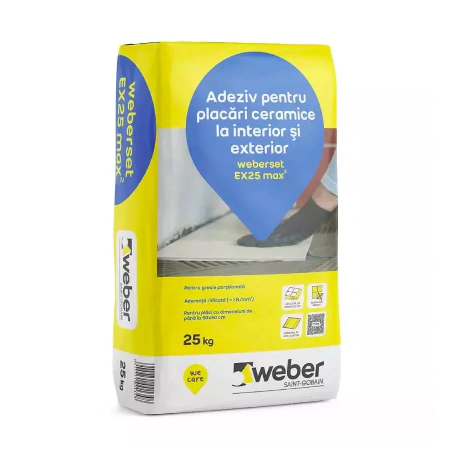 Adeziv pentru placări ceramice interior/exterior Weber EX25 25kg